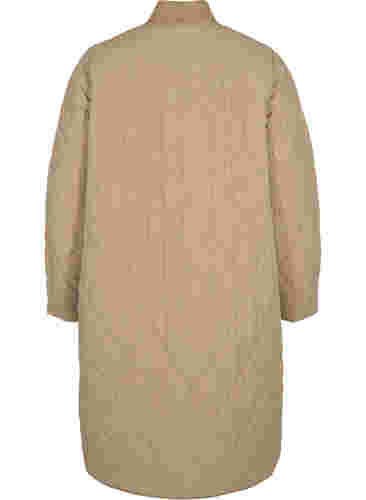 Lång quiltad jacka med dragkedja och fickor, Amphora, Packshot image number 1