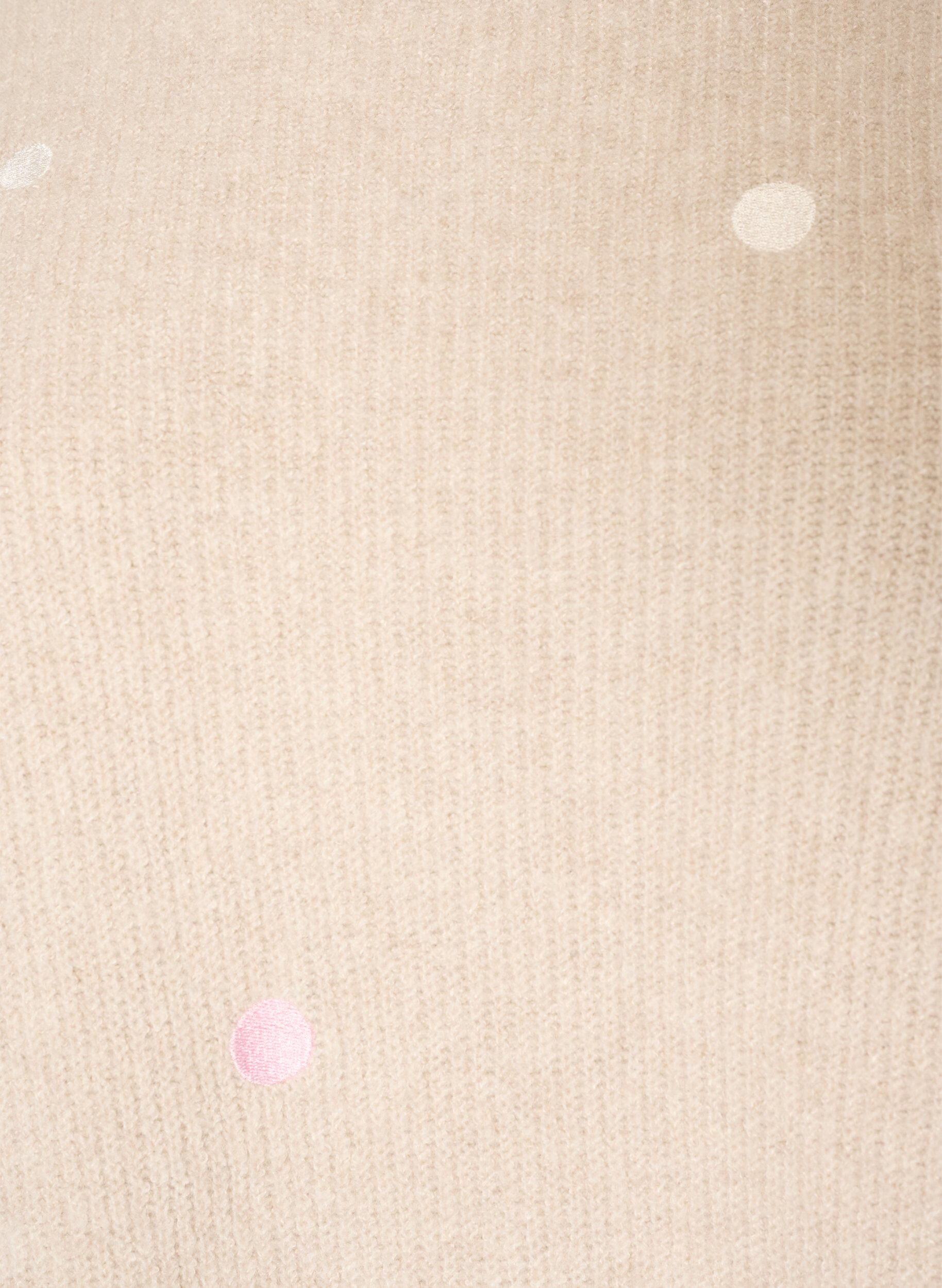 ZizziStickad blus med sm&aring; broderade motiv, Beige, Packshot image number 2