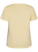 T-shirt i ekologisk bomull med velourtext, Gul, Packshot image number 1