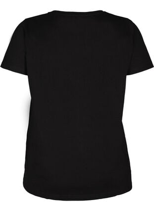 Bomulls t-shirt med nitar, Black, Packshot image number 1