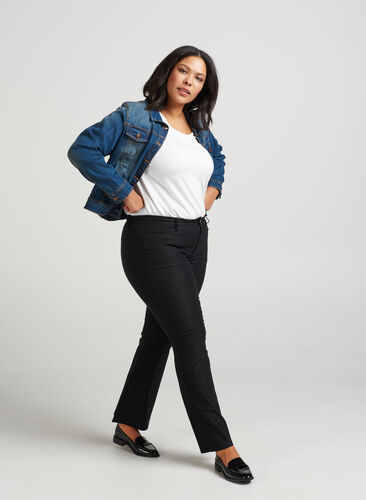 Kort jeansjacka, Blue denim, Model image number 0