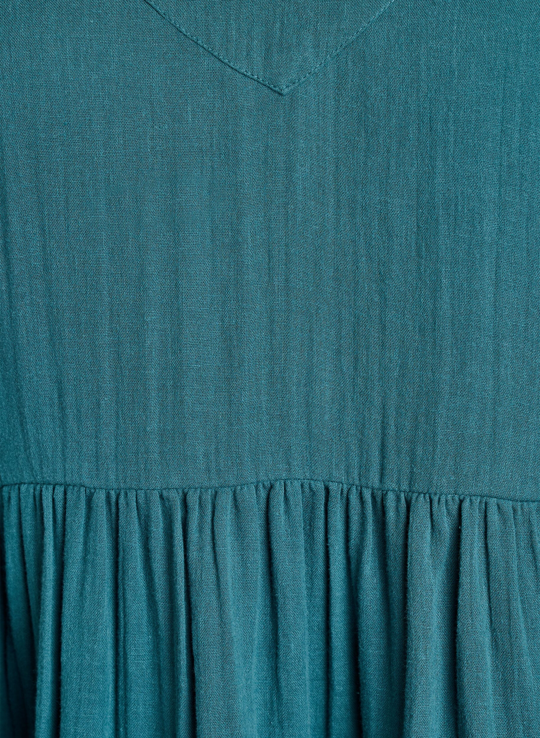 Zizzi Strandkl&auml;nning i bomull med smala axelband, Gr&ouml;n, Packshot image number 2