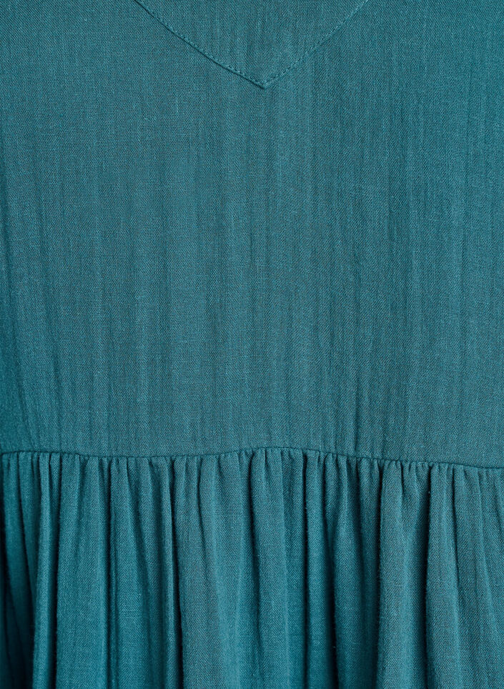 Strandklänning i bomull med smala axelband, Grön, Packshot image number 2