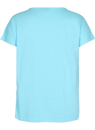 T-shirt i bomullsmix, Blue Topaz, Packshot image number 1