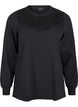 Sweatshirt med spetsdetaljer, Black, Packshot image number 0