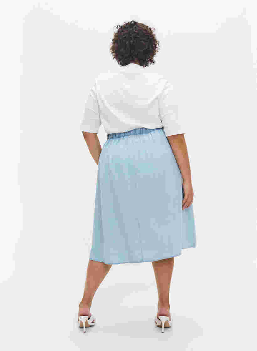 Lös kjol med knappar, Light blue denim, Model image number 1
