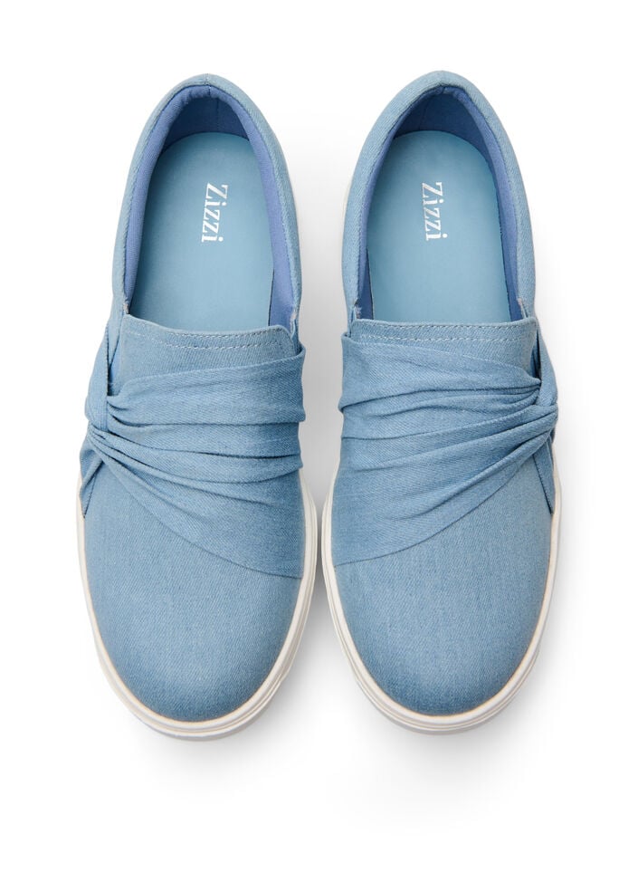 Wide fit - Slip-on med knutdetalj, Blå, Packshot image number 2