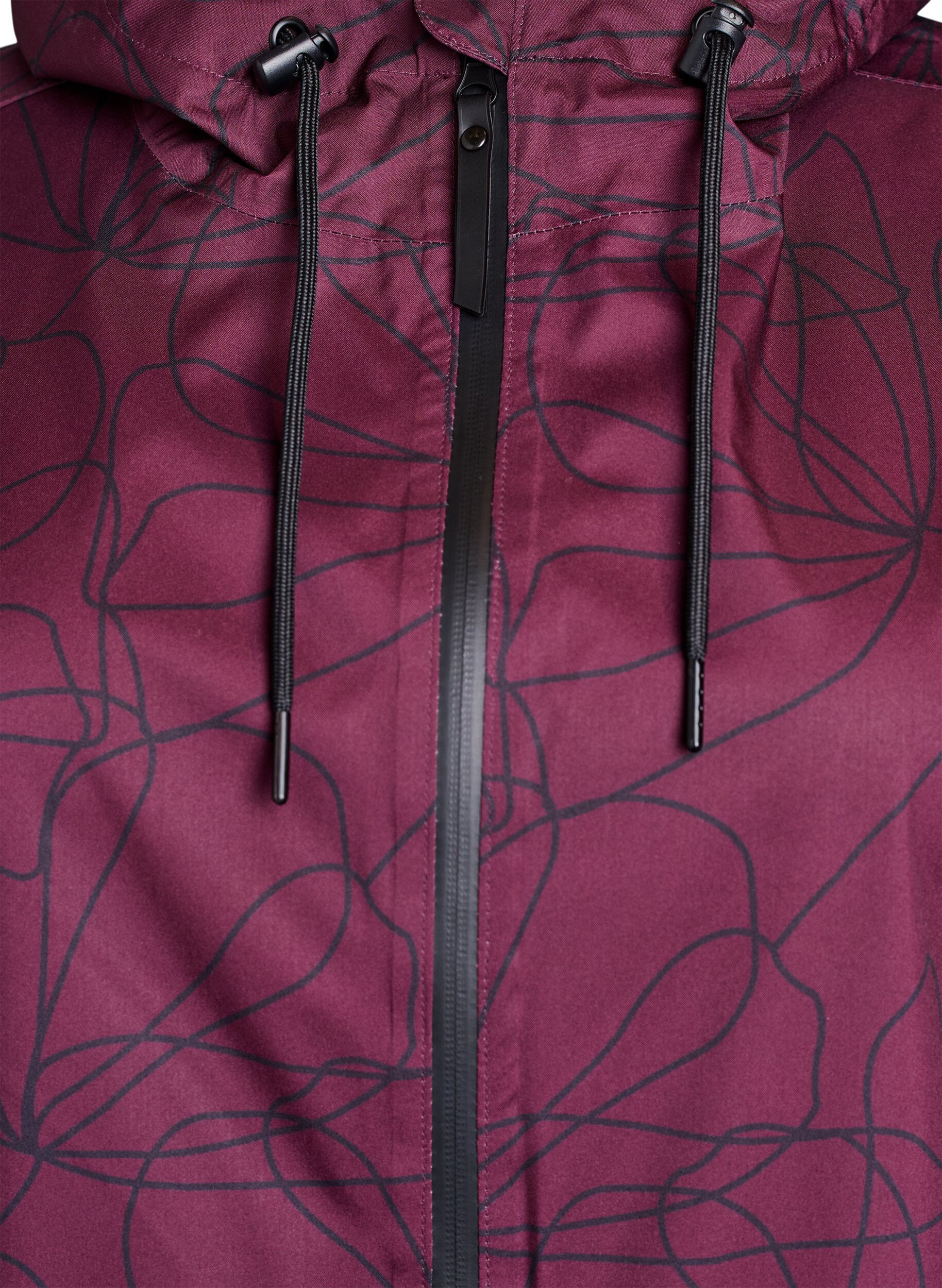 Zizzi M&ouml;nstrad regnkappa, M&ouml;rk Bordeaux, Packshot image number 2