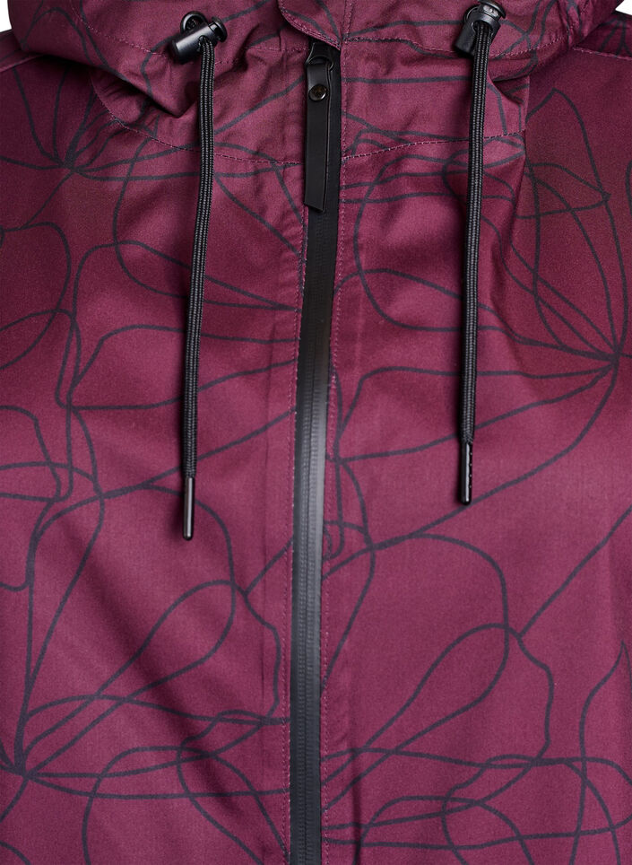 Mönstrad regnkappa, Mörk Bordeaux, Packshot image number 2