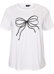 T-shirt i ekologisk bomull med dekorativt motiv, Vit