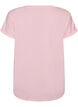 Kort&auml;rmad t-shirt i bomullsmix, Rosa, Packshot image number 1