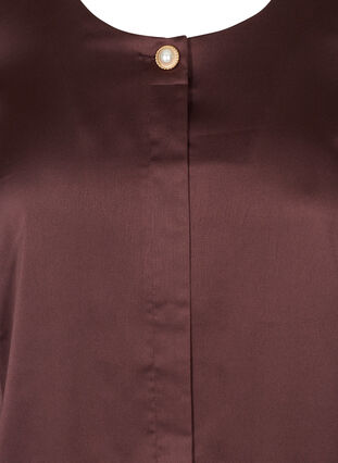 Skjortblus med rund hals, Fudge, Packshot image number 2