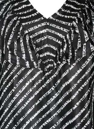 Stripad tunika med fransar, Black/White Stripes, Packshot image number 2