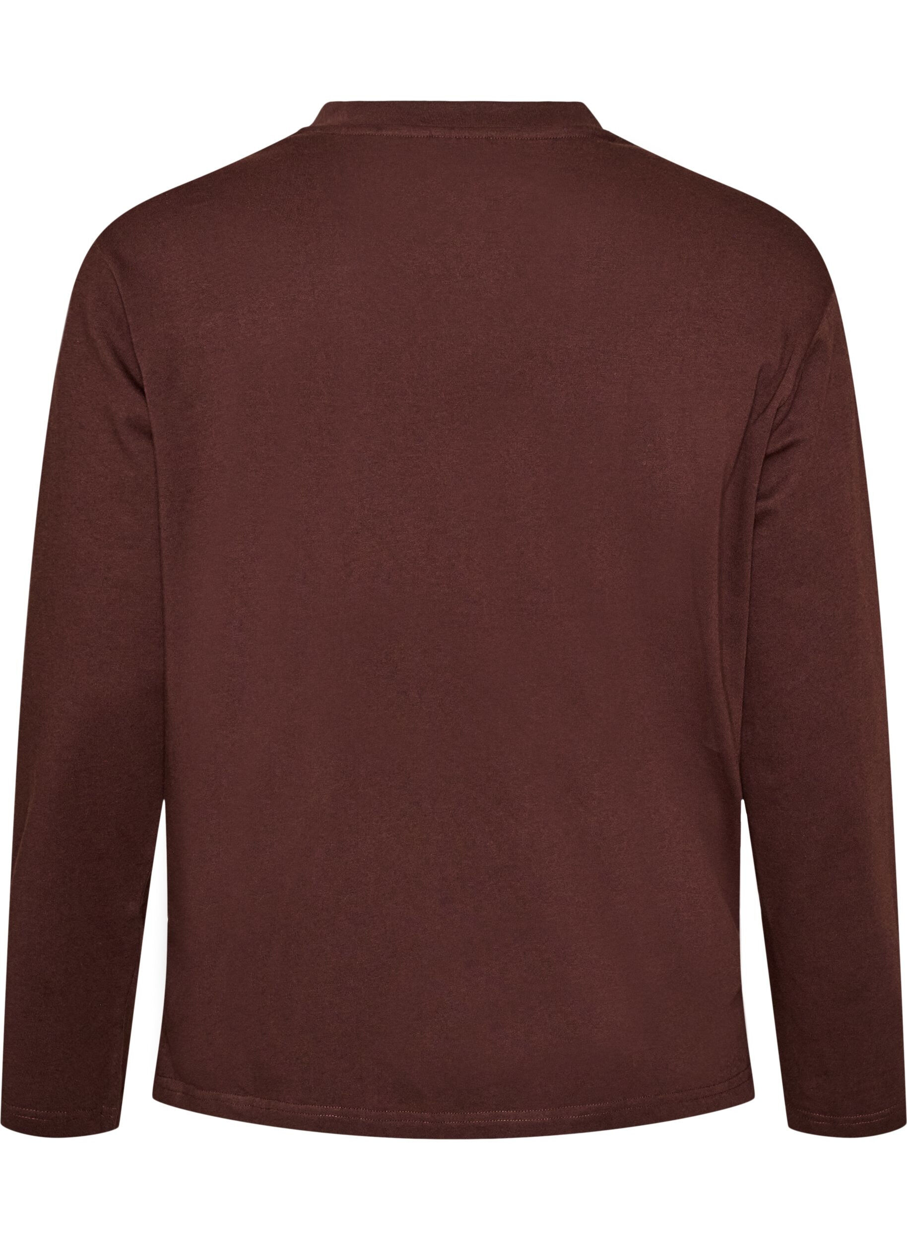 ZizziBas-t-shirt med l&aring;nga &auml;rmar, Brun, Packshot image number 1