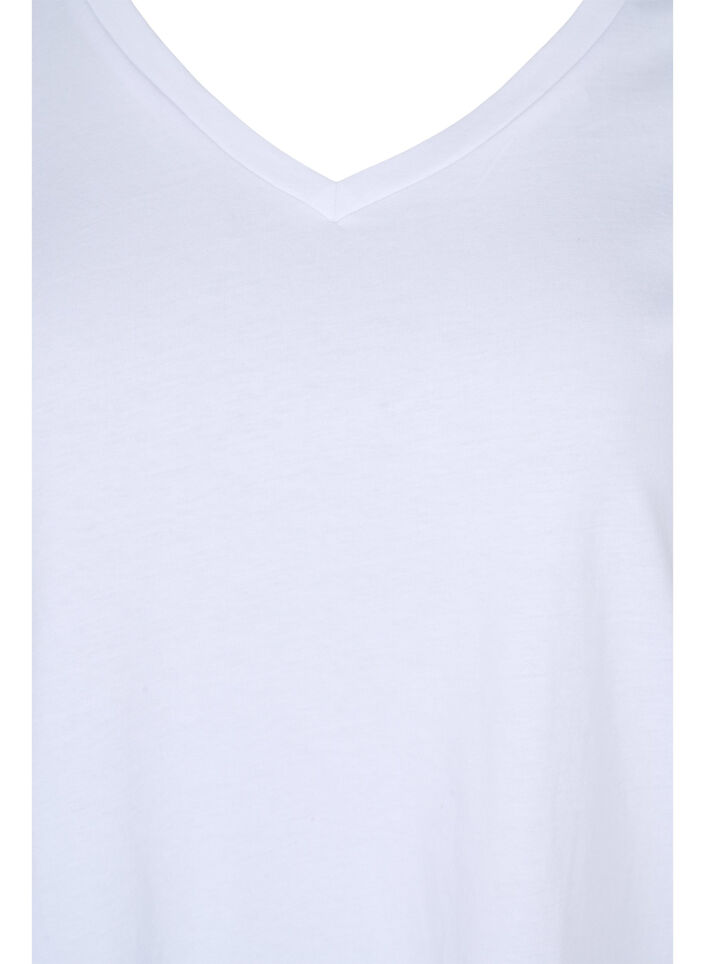 2-pack t-shirt i bomull, Black/Bright W, Packshot image number 3