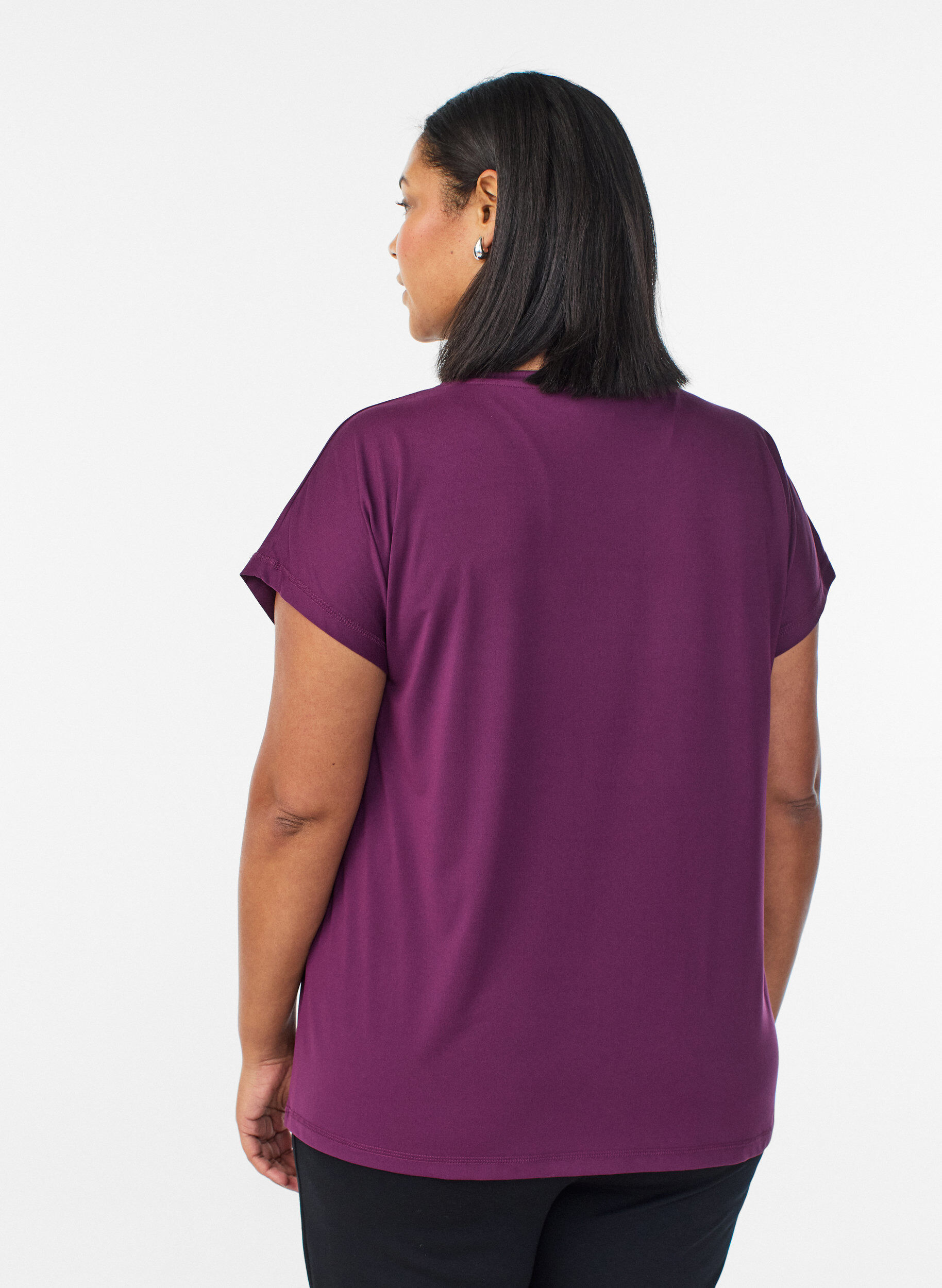 ZizziEnf&auml;rgad tr&auml;nings-T-shirt, Lila, Model image number 2