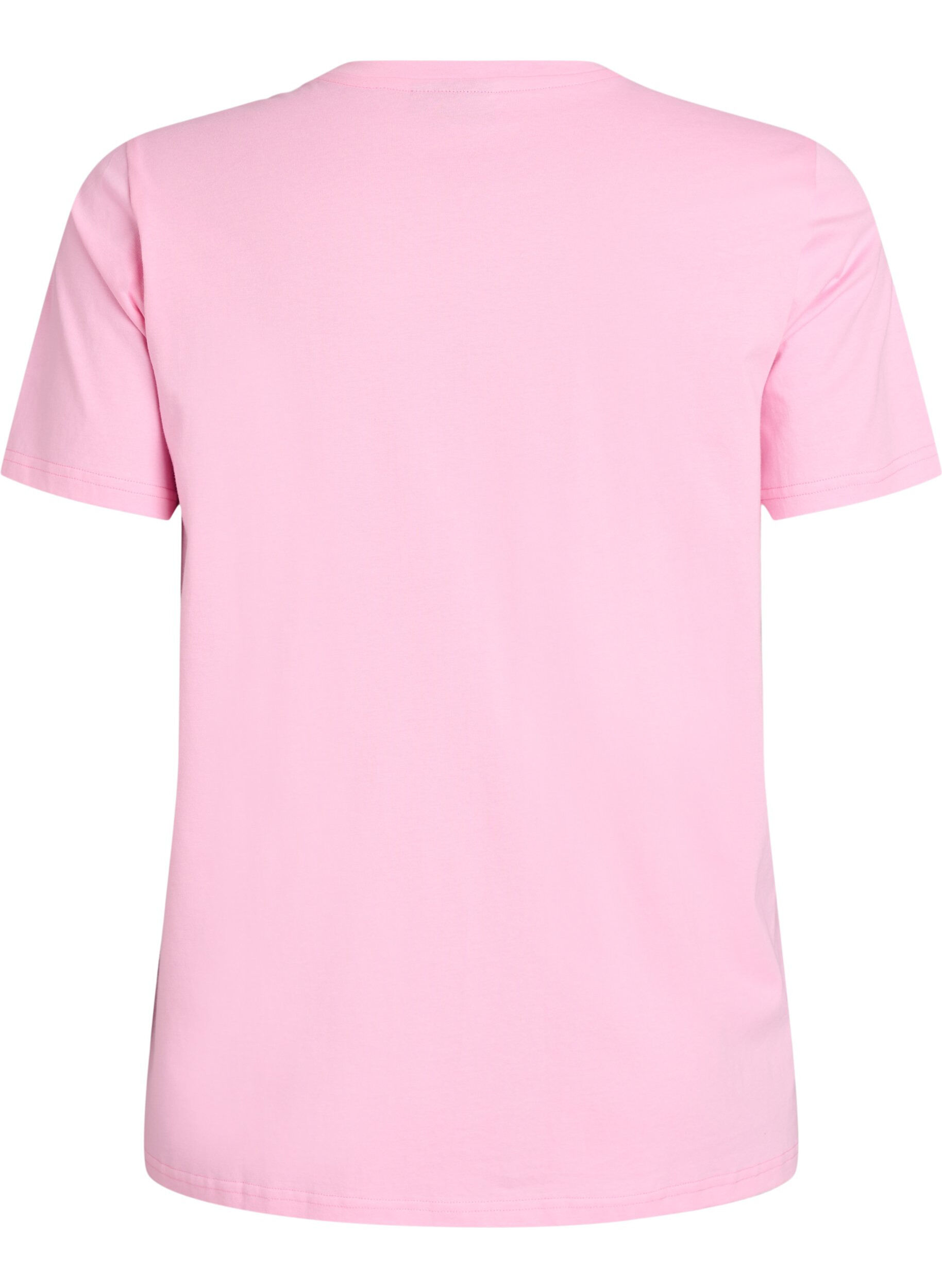 Zizzi T-shirt i bomull med broderad text, Vit, Packshot image number 1