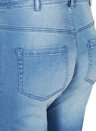 Slim fit Emily shorts med normalhög midja, Light blue denim, Packshot image number 3