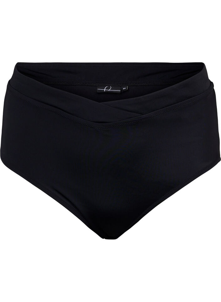 Enfärgade bikinitrosor med hög midja, Black, Packshot image number 0