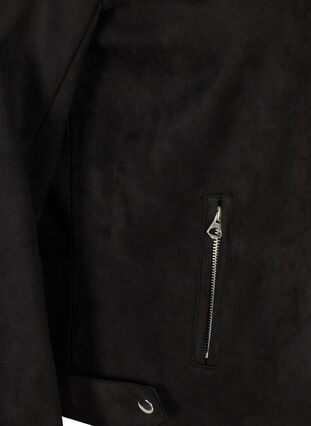 Kort jacka i läderimitation, Black, Packshot image number 3