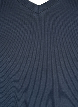 Ribbad t-shirt i viskos, Umbre Blue , Packshot image number 2