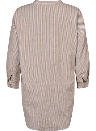 Randig bomullsskjorta med 3/4-ärmar, Natural Stripe, Packshot image number 1