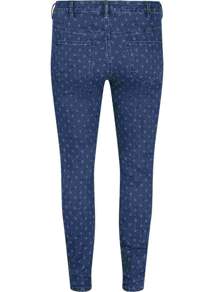 Amy jeans med super slim fit och tryck, Dark blue, Packshot image number 1