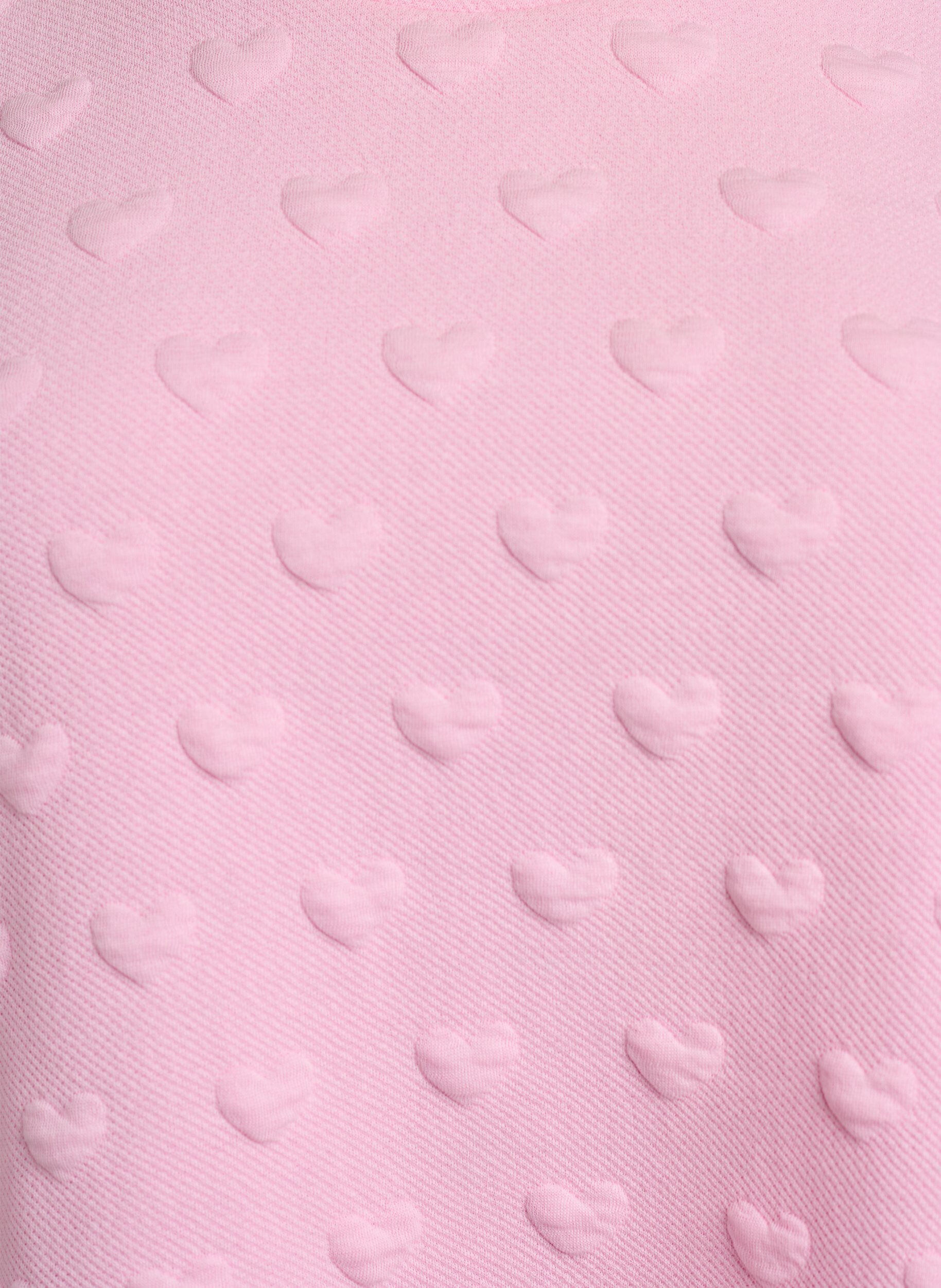 Zizzi T-shirt i pr&auml;glad bomullsjersey, Rosa, Packshot image number 2