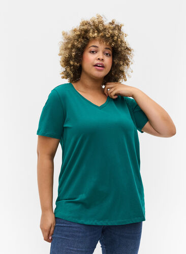 Basis t-shirt, Teal Green, Model image number 0
