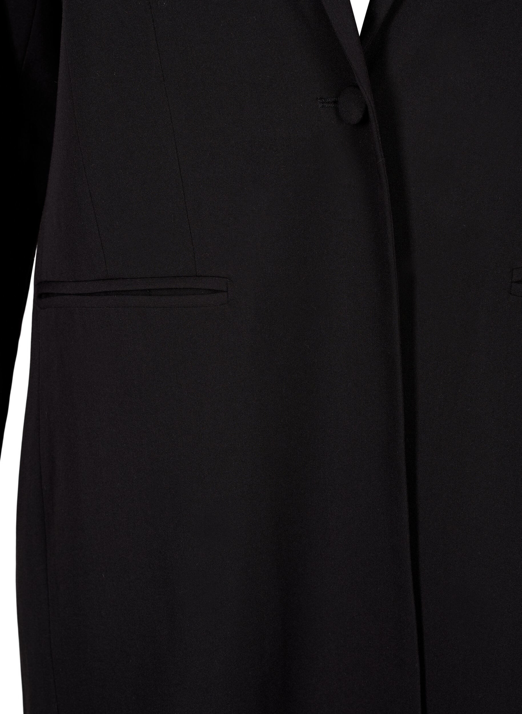 Zizzi Klassisk l&aring;ng blazer, Black, Packshot image number 2