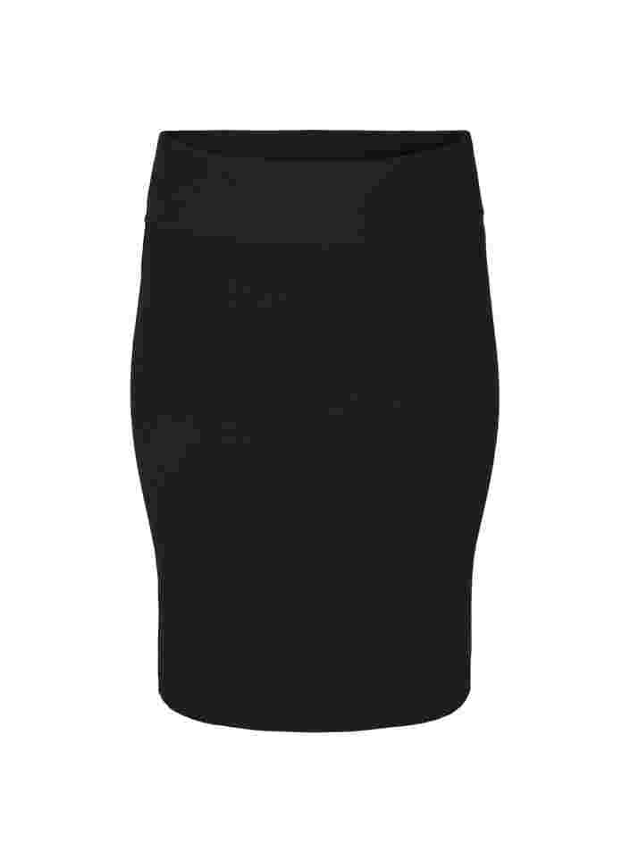 Kroppsnära stickad kjol, Black, Packshot image number 0