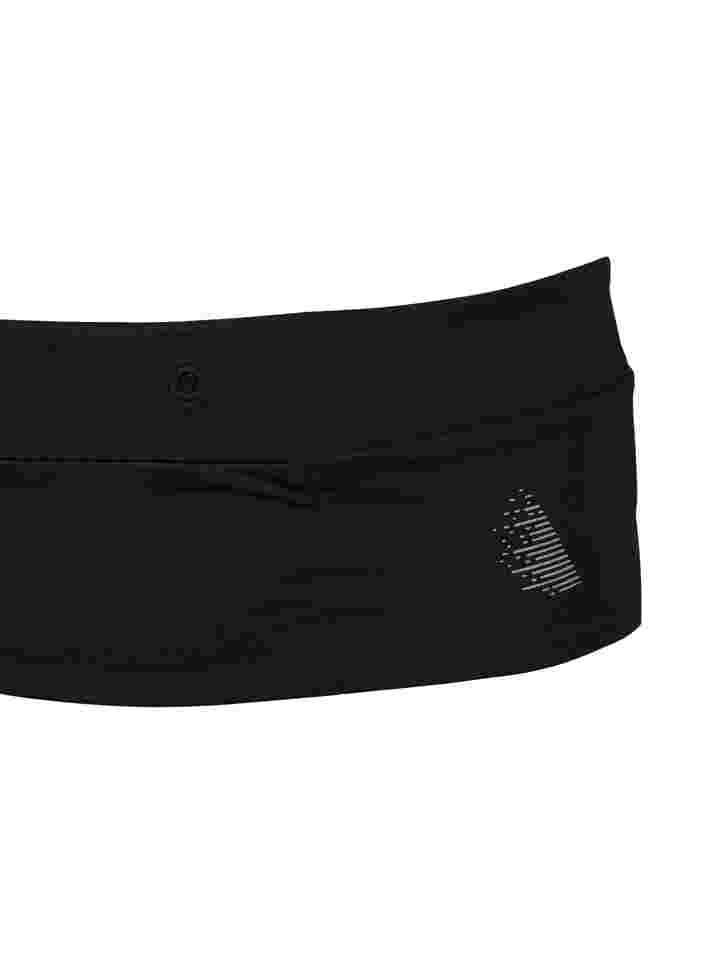 Löparbälte med reflex och fickor, Black, Packshot image number 2