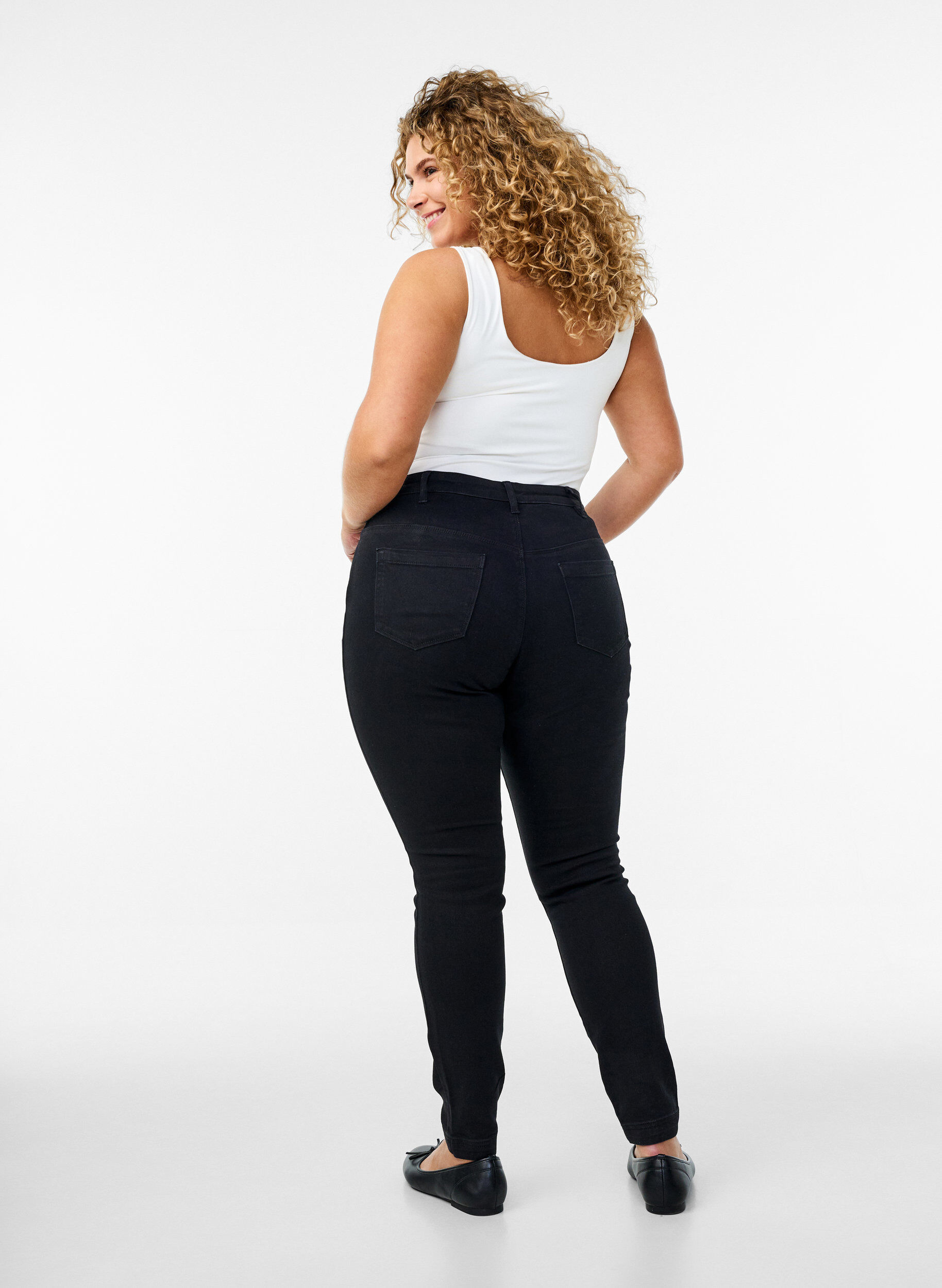 Zizzi Jeggings i bomullsblandning, Svart, Model image number 1
