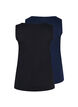 2-pack ribbad bas-tanktop , Black/Navy Blazer, Packshot image number 1