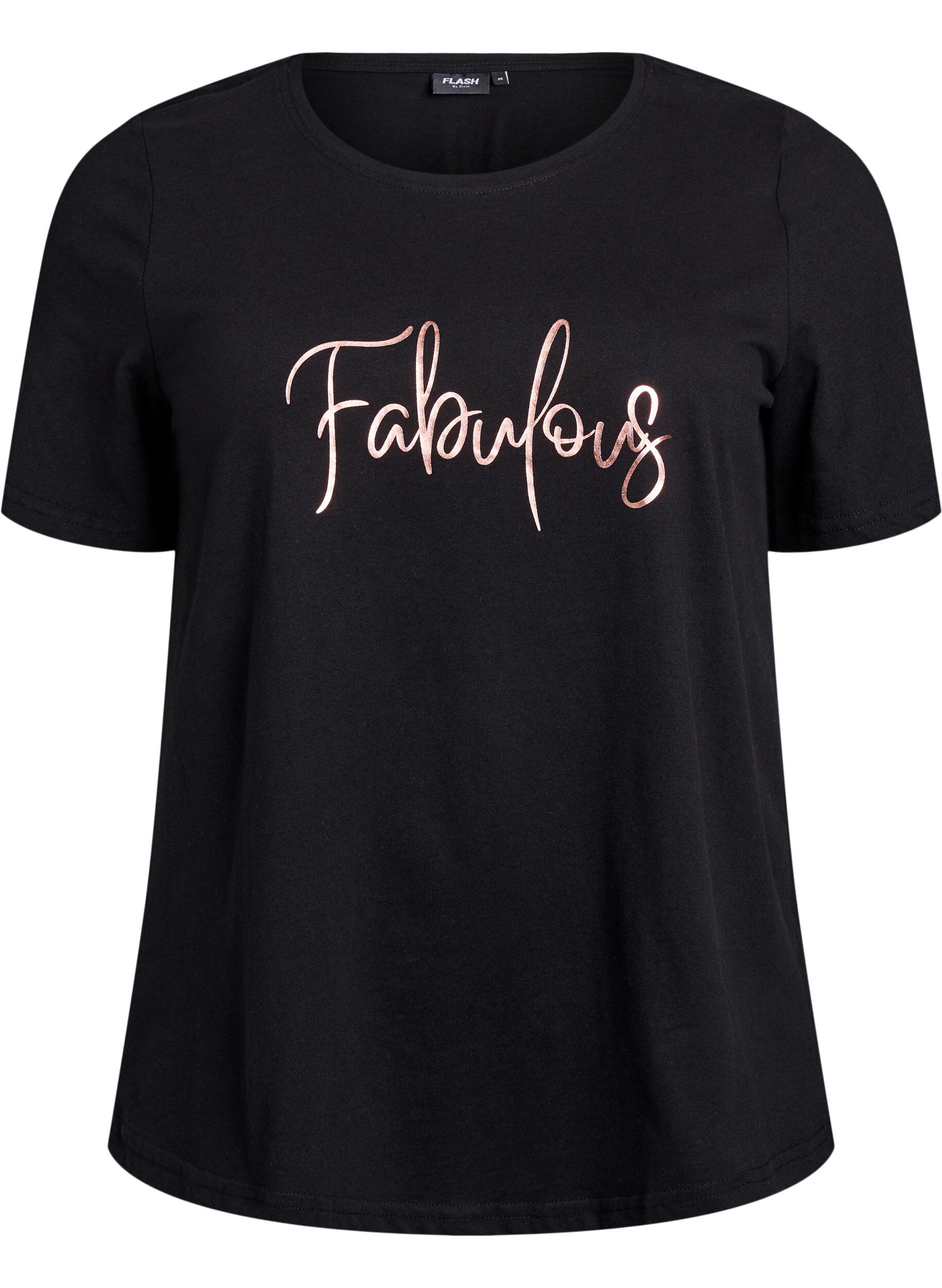 ZizziT-shirt med tryck, Svart, Packshot image number 0