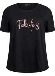 T-shirt med tryck, Svart