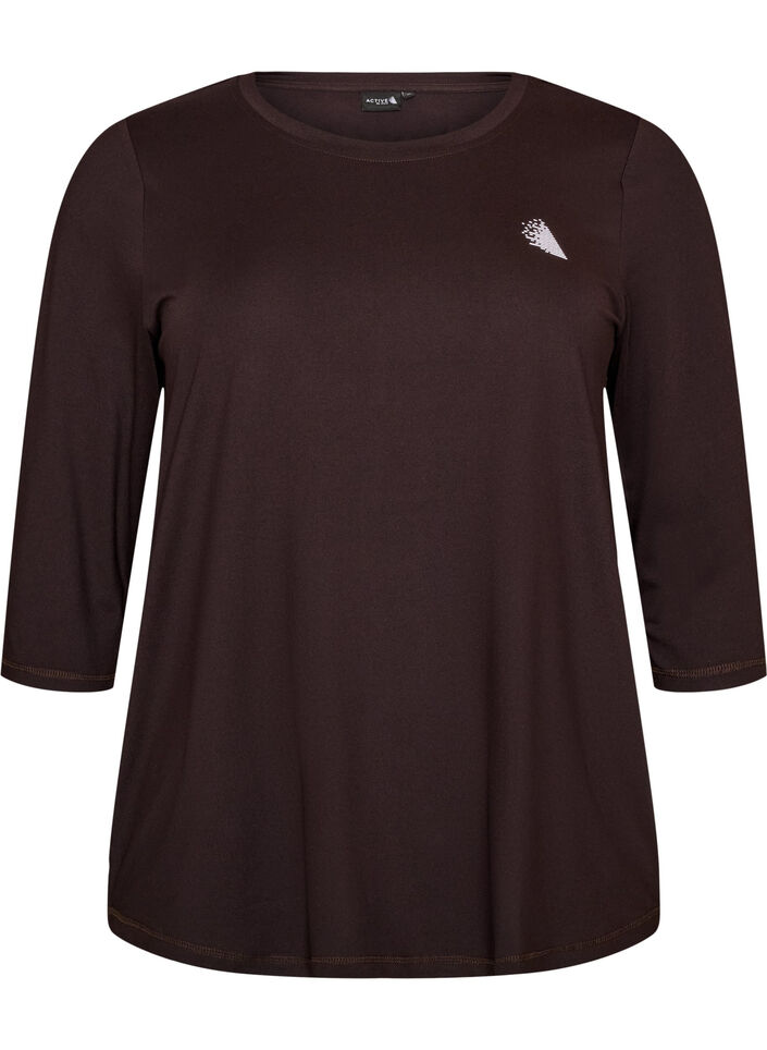 Tr&auml;ningstr&ouml;ja med 3/4 &auml;rmar, Brown, Packshot image number 0