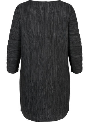 Stickad klänning med långa ärmar, Dark Grey Melange, Packshot image number 1