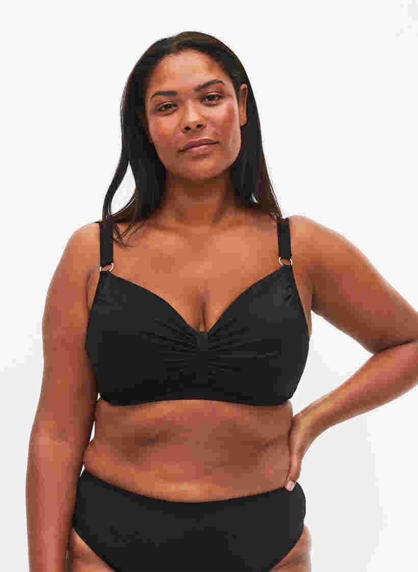 Bikiniöverdel med draperingar, Black, Model