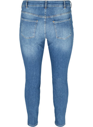 Sanna jeans med slits vid foten, Dark blue denim, Packshot image number 1