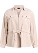 Skjortjacka i manchester med knytskärp och fickor, Beige, Packshot image number 0