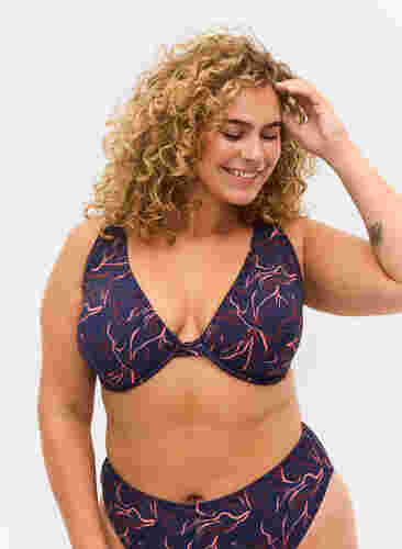 Mönstrad bikinitopp med bygel, Graphic Print , Model image number 0