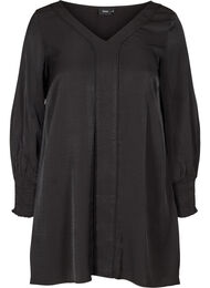 Långärmad tunika med smock, Black
