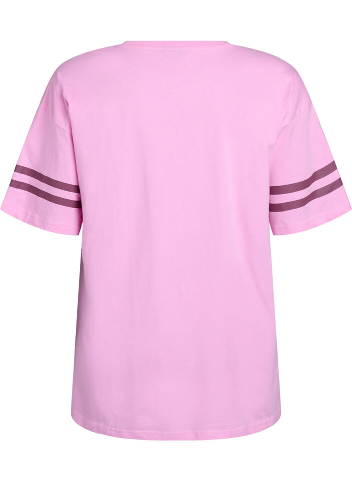 Sportig oversized college-t-shirt, Rosa, Packshot image number 1