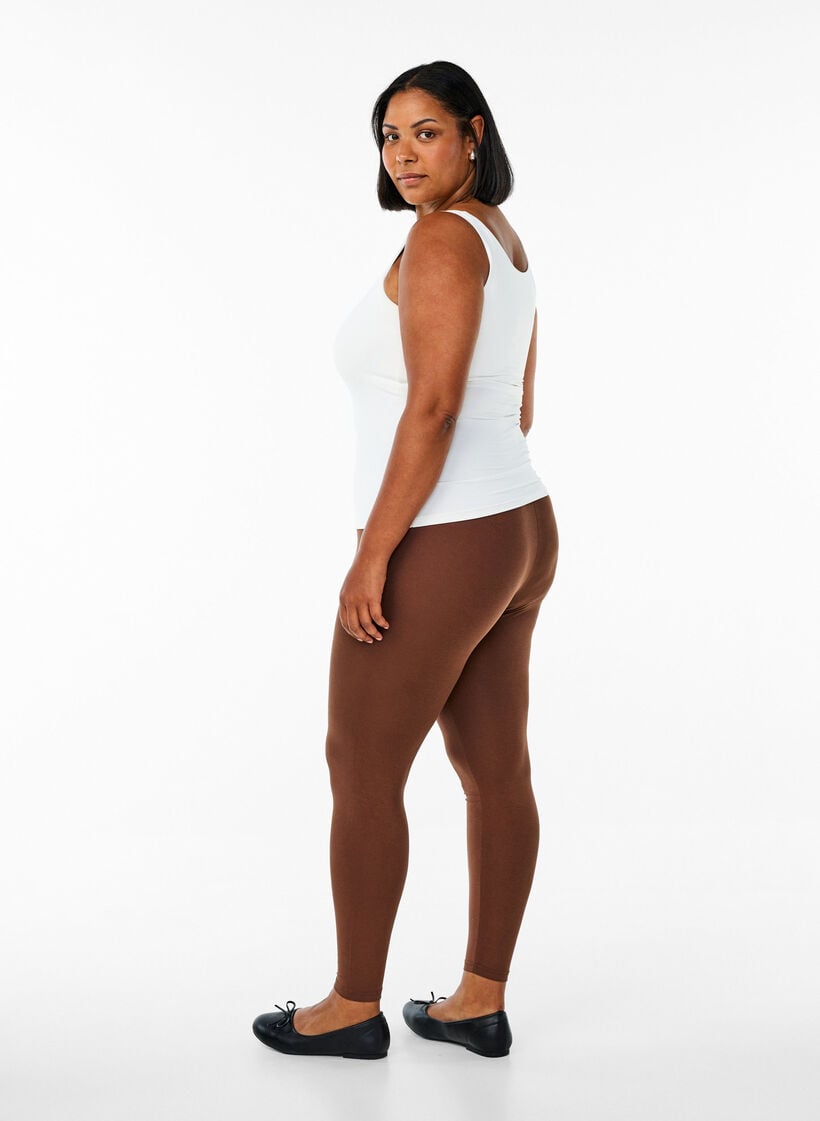 Basic leggings i viskos, Brun, Model image number 2