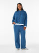 Myra jeans med bred passform och slitningar, Bl&aring;, Model image number 0