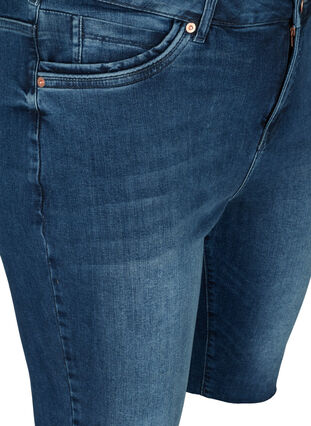 Amy jeansshorts med hög midja, Blue denim, Packshot image number 2