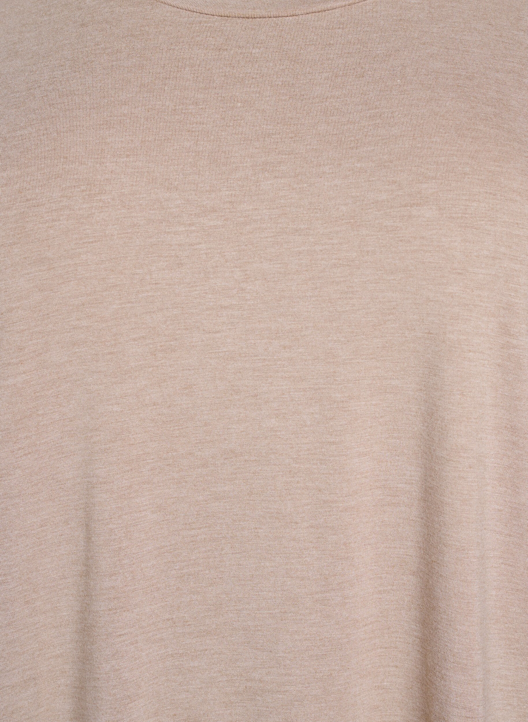 Zizzi L&ouml;s t-shirt med rund halsringning, Brun, Packshot image number 2