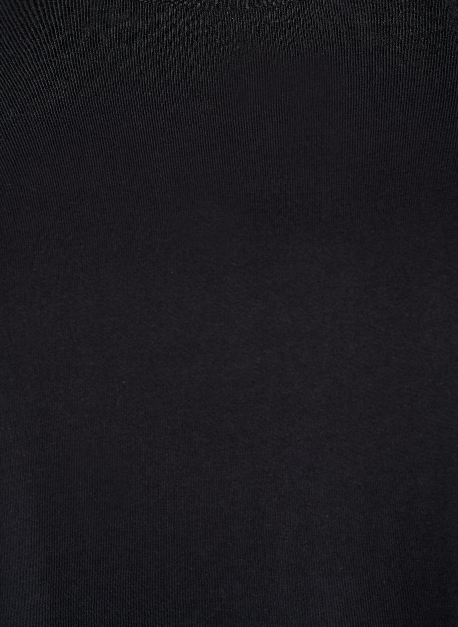 Zizzi Bas-t-shirt i bomull med axelvaddar, Svart, Packshot image number 2