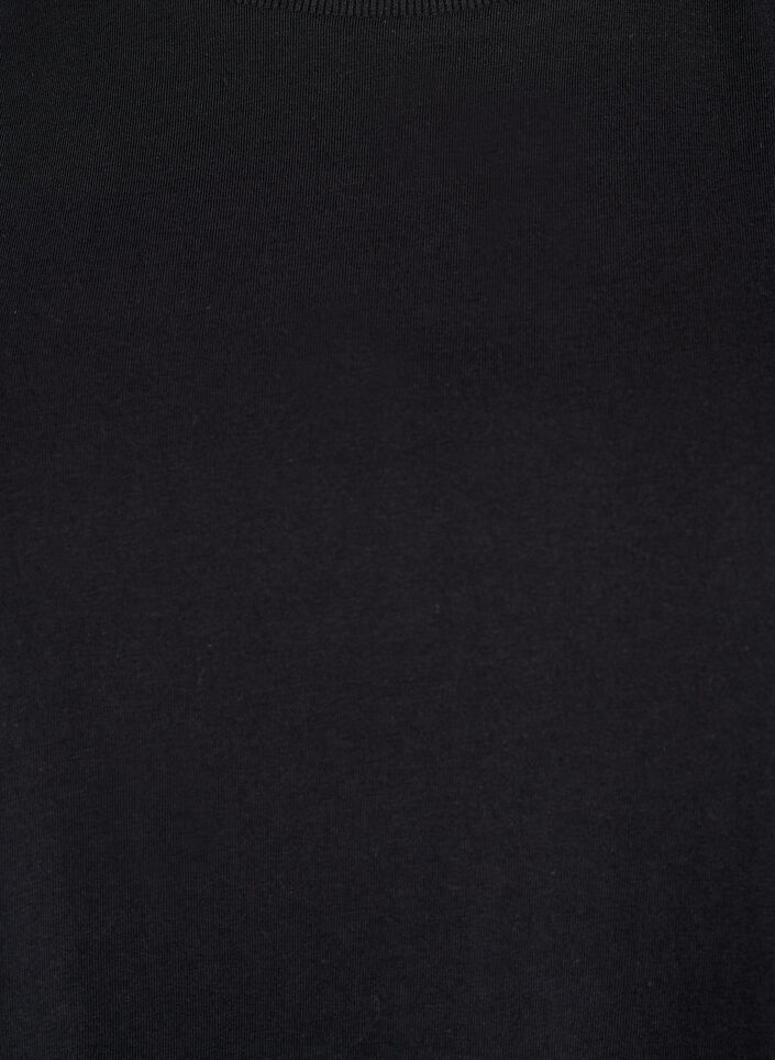 Bas-t-shirt i bomull med axelvaddar, Svart, Packshot image number 2